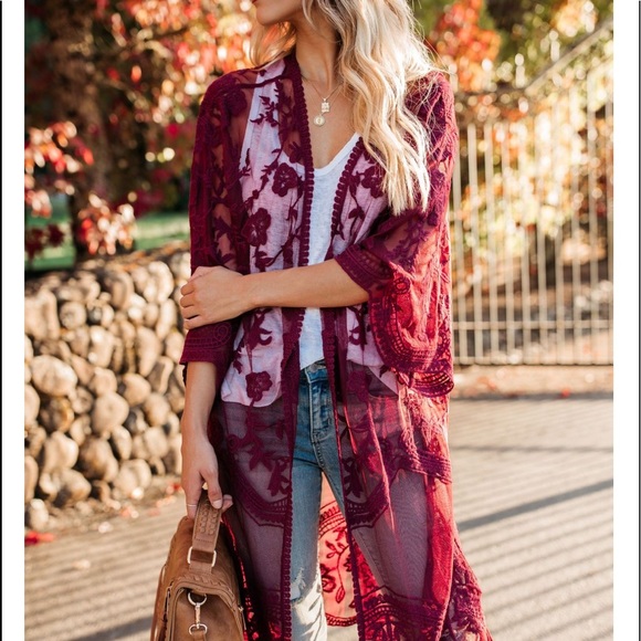 SILVIA | Lace Kimono Cardigan | - Picture 7 of 7